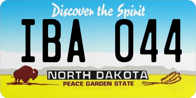 ND license plate IBA044