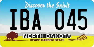 ND license plate IBA045