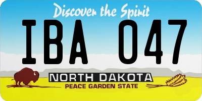 ND license plate IBA047