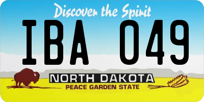 ND license plate IBA049