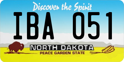 ND license plate IBA051
