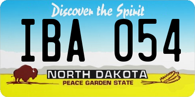 ND license plate IBA054