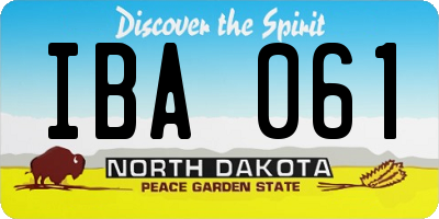 ND license plate IBA061