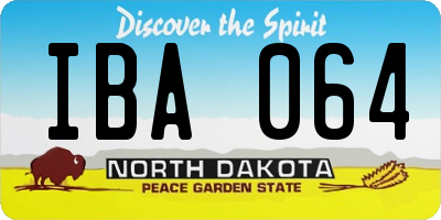 ND license plate IBA064