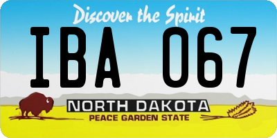 ND license plate IBA067
