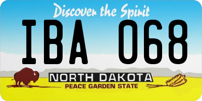 ND license plate IBA068