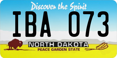 ND license plate IBA073