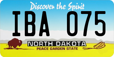 ND license plate IBA075