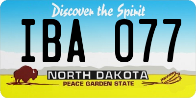 ND license plate IBA077