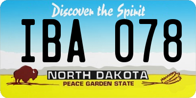 ND license plate IBA078