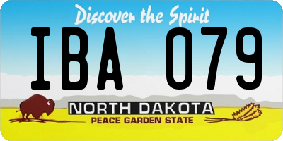 ND license plate IBA079