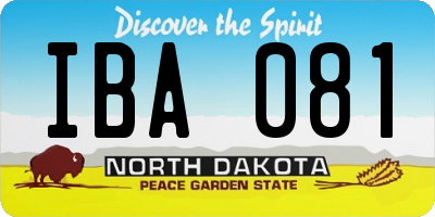 ND license plate IBA081