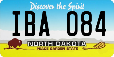 ND license plate IBA084