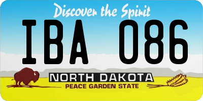 ND license plate IBA086