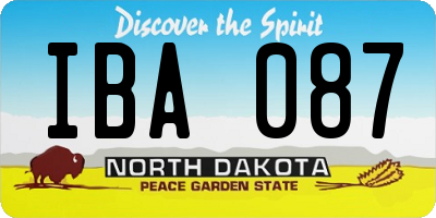 ND license plate IBA087