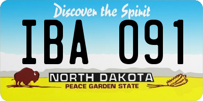ND license plate IBA091