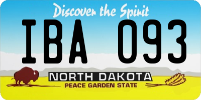 ND license plate IBA093