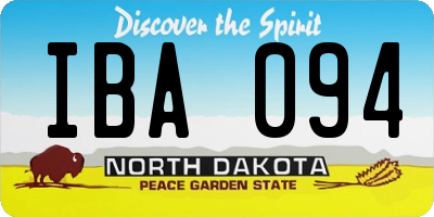 ND license plate IBA094