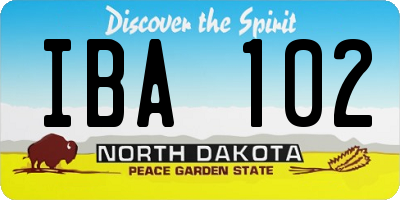 ND license plate IBA102