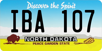 ND license plate IBA107