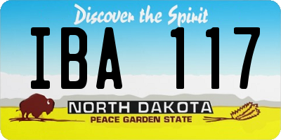 ND license plate IBA117
