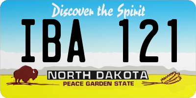 ND license plate IBA121