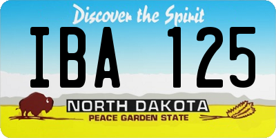 ND license plate IBA125