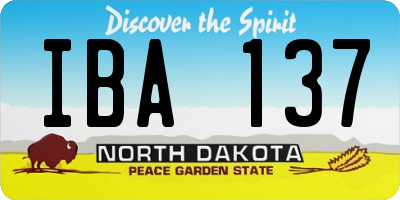 ND license plate IBA137