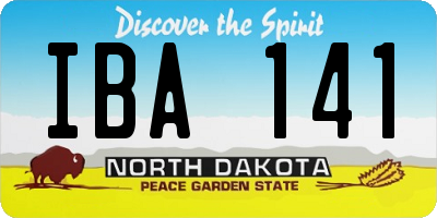 ND license plate IBA141