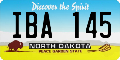 ND license plate IBA145