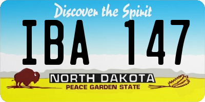 ND license plate IBA147