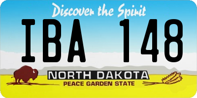 ND license plate IBA148