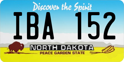 ND license plate IBA152