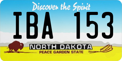 ND license plate IBA153