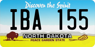 ND license plate IBA155