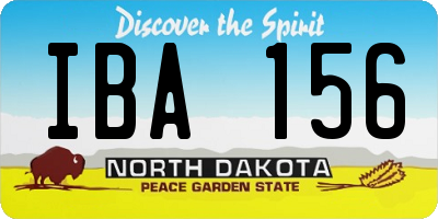 ND license plate IBA156