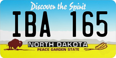 ND license plate IBA165