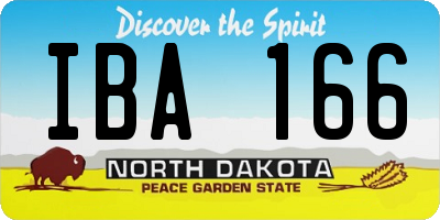 ND license plate IBA166