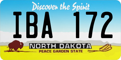 ND license plate IBA172