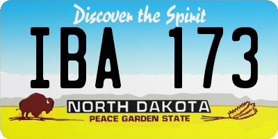 ND license plate IBA173