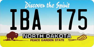 ND license plate IBA175