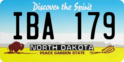 ND license plate IBA179