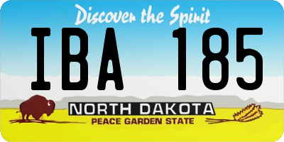 ND license plate IBA185