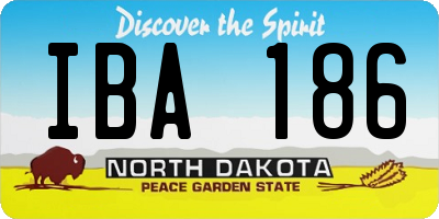 ND license plate IBA186
