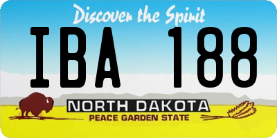 ND license plate IBA188