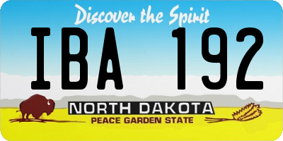 ND license plate IBA192