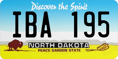 ND license plate IBA195