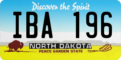 ND license plate IBA196