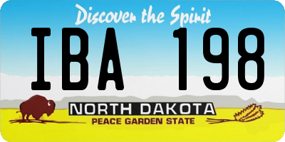 ND license plate IBA198