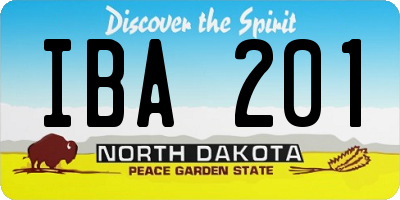 ND license plate IBA201